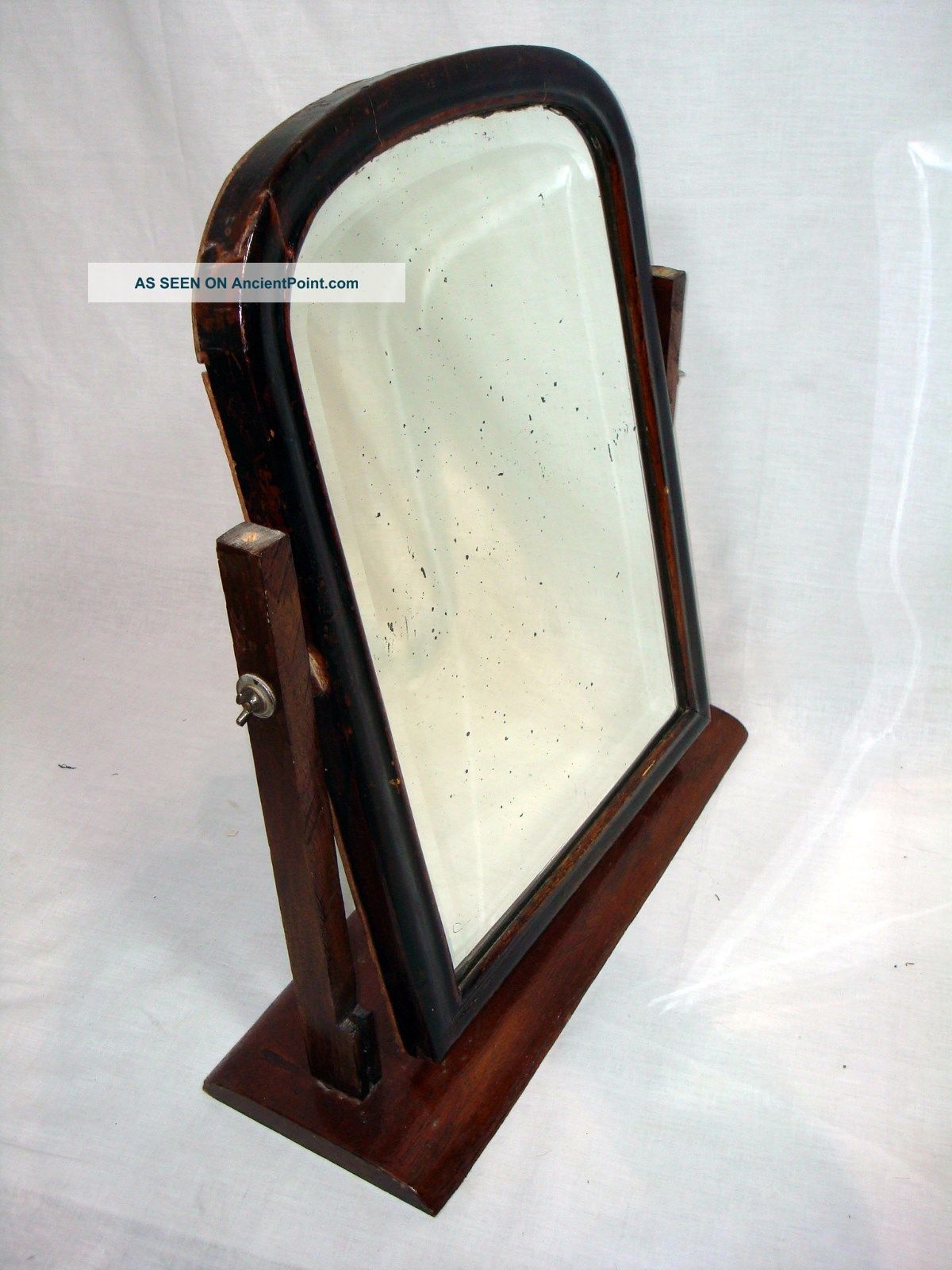 Antique Vintage Large Vanity Dressing Tabletop Shaving Wooden Swivel Mirror 1800-1899 photo
