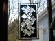 Black Diamonds Large Stained Glass Window Panel 12.  5 X 22.  5 1940-Now photo 3