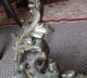 Antique Cast Brass Fireplace Andirons Fender,  Louis Xv Style Metalware photo 2