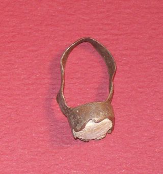 Medieval Silver Ring With White Stone photo