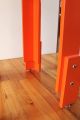 Mid Century Architect One Of A Kind Design Wood&enamel Pedastal Table Orange Mid-Century Modernism photo 7