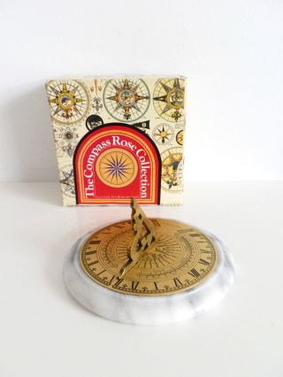 Authentic Models Brass Marble Base Sundial R.  Glynne Fecit 18th Century Compass photo
