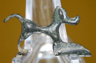 Celtic Iron Age Hallstatt Bronze Dog Fibula Brooch photo