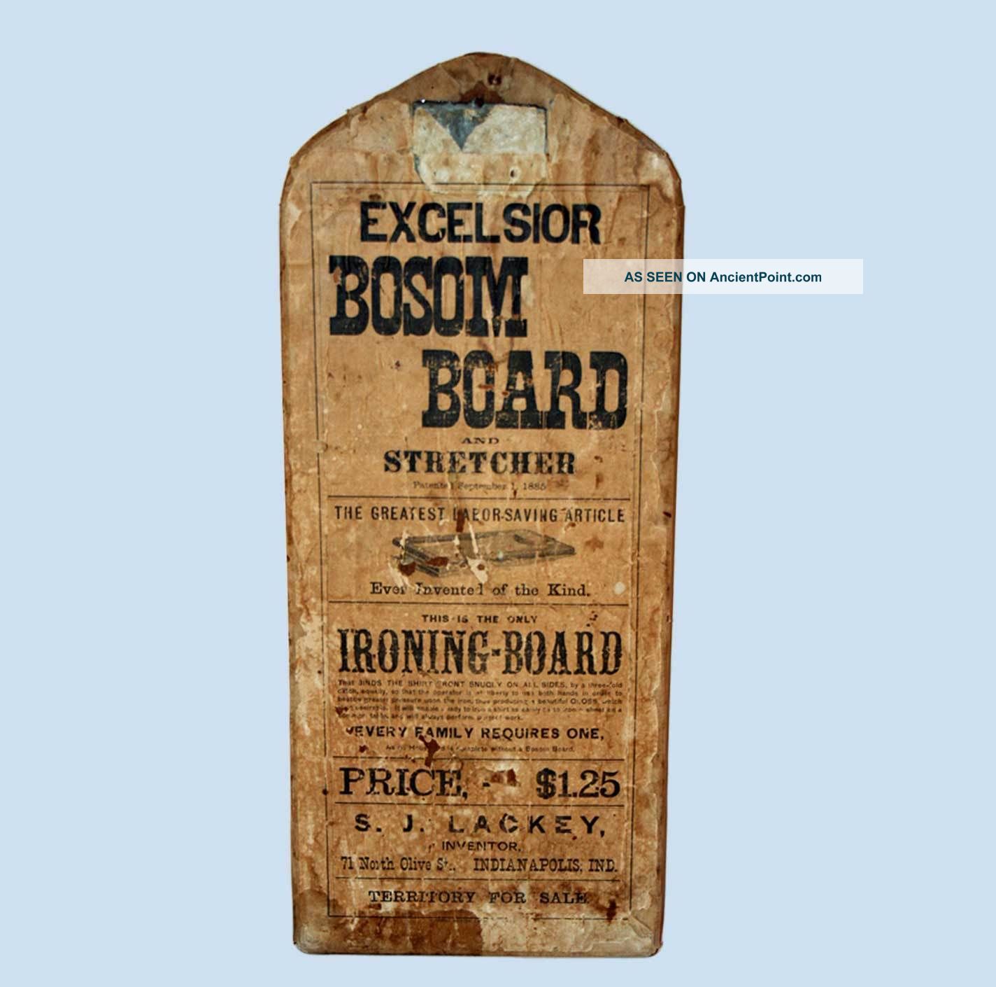 Antique Excelsior Bosom Board Ironing Board C1885 Absolutely Other photo