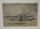 19thc Antique Maritime Beach Pencil Sketch Drawing For Painting,  Sailors,  Ships, Folk Art photo 4