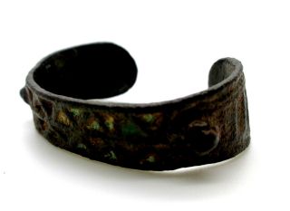 Very Rare Viking Bronze Enamel Childs Bracelet 8th To 10th Century Ad photo