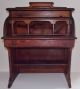 Antique Child ' S Oak Tambour Roll Top Desk W/one Drawer - Pull Out Writing Ext 1800-1899 photo 1