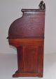 Antique Child ' S Oak Tambour Roll Top Desk W/one Drawer - Pull Out Writing Ext 1800-1899 photo 5