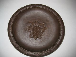 Antique German Hand Carved Wood Bowl Plate Unser Taglich Brot Gib Uns Heute photo