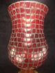 Antique 1920 ' S Art Deco Table Candle Lamp With Red Glass Shade,  Gorgeous,  Rare Lamps photo 6