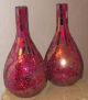2 Lg Mid Century Disco Hollywood Style Red Stained Glass Mosaic Shimmery Vases Vases photo 2