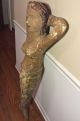 Antique Large Wood Mermaid Ship Figurehead Folk Art Piece Folk Art photo 5