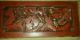 Antique Chinese Asian Hand Carved Panels With Birds Red & Gold Gilt Other photo 2
