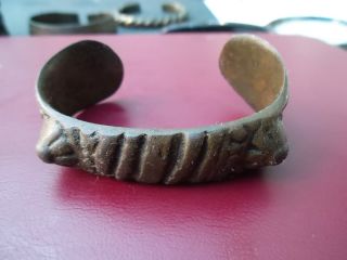 A Medieval European Bronze Fertility Bracelet 58mm Wide Details Below (18a) photo
