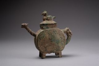 Ancient Chinese Bronze He Vessel Wine Kettle - 6th Century Bc photo