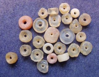25,  Medium - To - Small,  Sahara Neolithic Quartz Beads photo