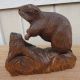Antique Black Forest Carving From French Alps Beaver Tree Trunk Artist Signed Carved Figures photo 4