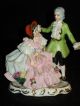 Antique German Porcelain Karl Klette Dresden Lace Courting Couple Figurine Figurines photo 10