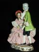 Antique German Porcelain Karl Klette Dresden Lace Courting Couple Figurine Figurines photo 3