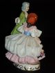 Antique German Porcelain Karl Klette Dresden Lace Courting Couple Figurine Figurines photo 6