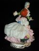 Antique German Porcelain Karl Klette Dresden Lace Courting Couple Figurine Figurines photo 7