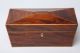 Fine Antique English Mahogany String Inlaid Sarcophagus Form Tea Caddy Box Case Boxes photo 1