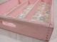 Vintage Wood Pink Tray Organizer Storage Cutlery Shabby Cottage Or Rustic Decor Boxes photo 8