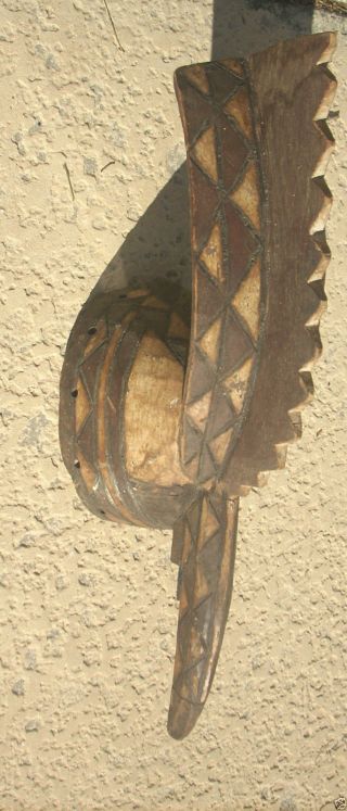 Old Colored Mossi Zaziago Bird Mask Wood,  Ochres photo