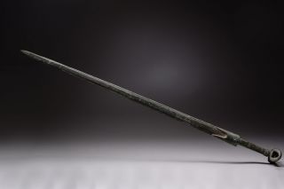 Ancient Near East Luristan Bronze Age Split Ear Pommel Sword - 1000 Bc photo