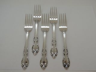 5 Gorham Melrose Sterling Silver Salad Forks No Monogram 6 5/8 