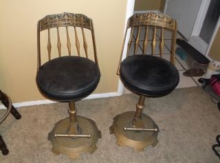 America Aluminum Bronze Kessler Mid - Century Modern Cast Swivel Bar Stools Chairs photo