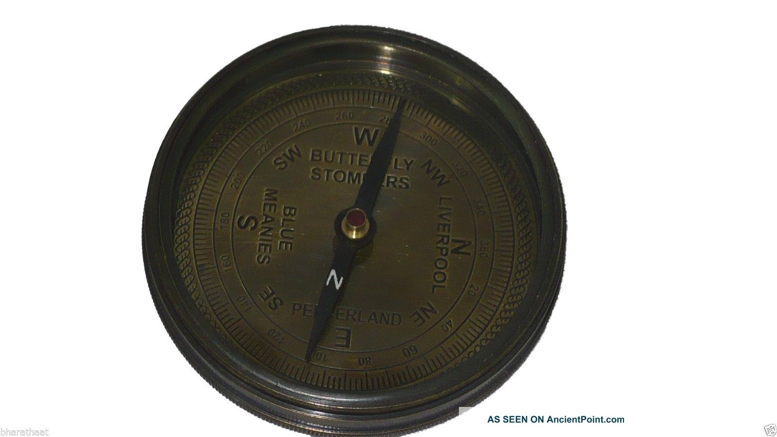Unique Brass And Glass Medium Nautical Finder Compass Kelvin Hughes London 1920 Compasses photo