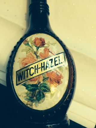 Witch Hazel Odor Rose Perfume+antique Pharmacy Medicine Bottle photo
