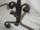 Antique Wrought Forged Iron Andirons,  Arts & Crafts Era,  Blacksmith Handmade C1900 Hearth Ware photo 7