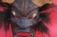Vintage Wood Hand Carved Tribal Devil Mask Real Horns & Cowrie Shell Eyes Masks photo 1