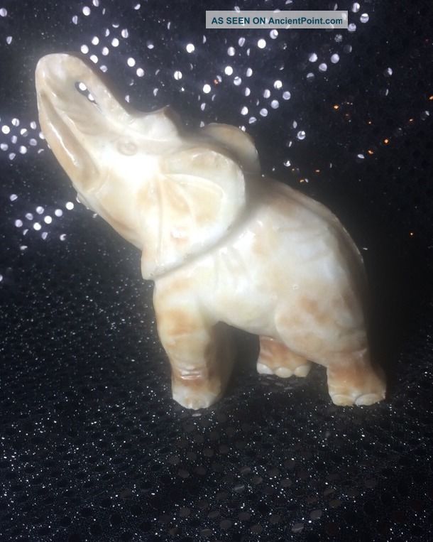Rare Stone Craft Hand Carved Elephant God White Marble Statue Sculpture 5x4 India photo
