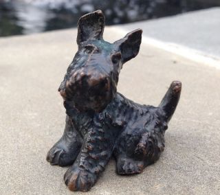 Vintage Black 1900 - 1940 Austria/vienna Bronze Scottish Terrier Dog Figurine photo