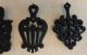 Assorted Vintage Ornate Black Cast Iron Trivets Wall Hanging Footed Some Vmc Trivets photo 4
