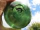 (1236) 4.  53 Inch Diameter Brown Swirled Green Glass Float Ball Buoy Bouy Fishing Nets & Floats photo 10