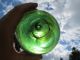 (1236) 4.  53 Inch Diameter Brown Swirled Green Glass Float Ball Buoy Bouy Fishing Nets & Floats photo 4