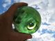 (1236) 4.  53 Inch Diameter Brown Swirled Green Glass Float Ball Buoy Bouy Fishing Nets & Floats photo 5