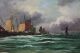 Small Antique Sgnd Weber Sailboat Ship Harbor Maritime Seascape Oil Painting Other photo 3