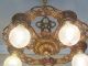 677 Vintage 20s 30s Ceiling Light Lamp Fixture Art Nouveau Polychrome Chandelier Chandeliers, Fixtures, Sconces photo 3