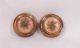 2 Antique Peach Wool Glass & Brass Buttons Compass Design Victorian Collectors Buttons photo 2