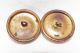 2 Antique Peach Wool Glass & Brass Buttons Compass Design Victorian Collectors Buttons photo 4