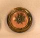 2 Antique Peach Wool Glass & Brass Buttons Compass Design Victorian Collectors Buttons photo 5