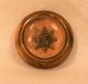 2 Antique Peach Wool Glass & Brass Buttons Compass Design Victorian Collectors Buttons photo 6