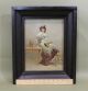Antique Victorian Portrait O/c Oil Painting,  Spanish Woman,  Shawl & Mandolin String photo 1