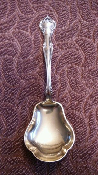 Splendid Sterling Silver Gorham Cromwell Pattern Lipped Berry Spoon W Gold Wash photo