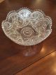 Antique Glass Crystal Punch Fruit Bowl Compote Centerpiece 2 Piece Bowls photo 2